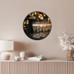 Lichtjes - Champagne - Dienblad - Glazen Fotolijst rond zonder passe partout klein -sfeer3