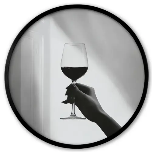 Lichtinval - Wijn - Rood - Glas Fotolijst rond zonder passe partout klein -3d