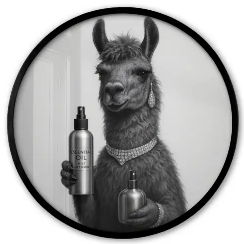 Lama - Flessen - Zwart - Wit Fotolijst rond zonder passe partout klein -3d