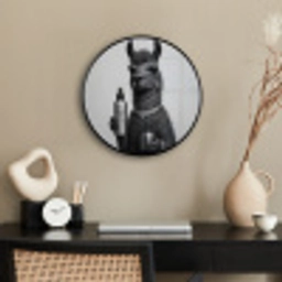 Lama - Flessen - Zwart - Wit Fotolijst rond zonder passe partout klein -sfeer1