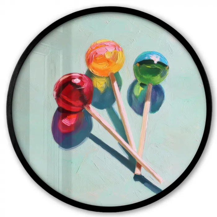 Lollys - Schaduw - Drie - Blauw Fotolijst rond zonder passe partout klein -3d