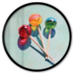Lollys - Schaduw - Drie - Blauw Fotolijst rond zonder passe partout klein -3d