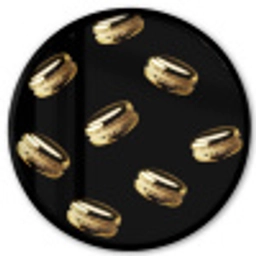 Macarons - Patroon - Goud - Zwart Fotolijst rond zonder passe partout klein -3d