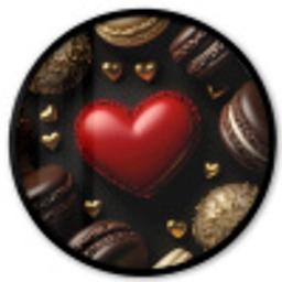 Macarons - Rood - Hart Fotolijst rond zonder passe partout klein -3d
