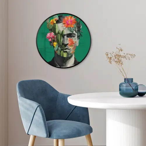 Man - Planten - Groen Fotolijst rond zonder passe partout klein -sfeer2