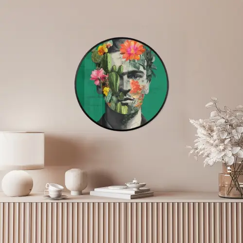 Man - Planten - Groen Fotolijst rond zonder passe partout klein -sfeer3