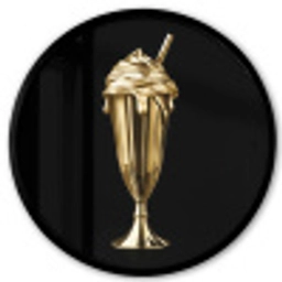 Milkshake - Goud - Drinken - Zwart Fotolijst rond zonder passe partout klein -3d