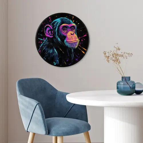 Aap - Verf - Neon - Kleur Fotolijst rond zonder passe partout klein -sfeer2
