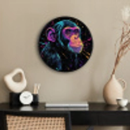 Aap - Verf - Neon - Kleur Fotolijst rond zonder passe partout klein -sfeer1