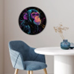 Aap - Verf - Neon - Kleur Fotolijst rond zonder passe partout klein -sfeer2