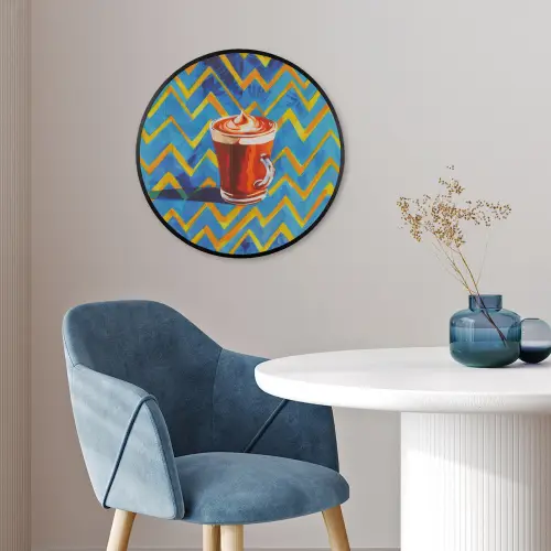 Mok - Koffie - Zigzag - Slagroom Fotolijst rond zonder passe partout klein -sfeer2