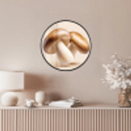 Champignons - Zacht - Beige Fotolijst rond zonder passe partout klein -sfeer3