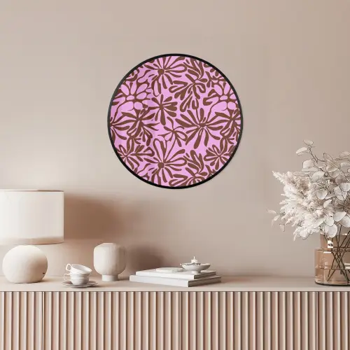 Organisch - Patroon - Roze Fotolijst rond zonder passe partout klein 856 -sfeer3