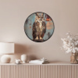 Geschilderd - Abstract - Uil - Bruin Fotolijst rond zonder passe partout klein -sfeer3