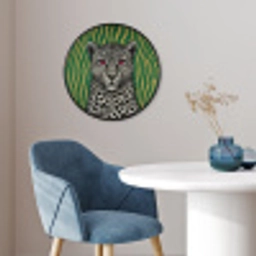 Panter - Zebrapatroon - Groen Fotolijst rond zonder passe partout klein -sfeer2