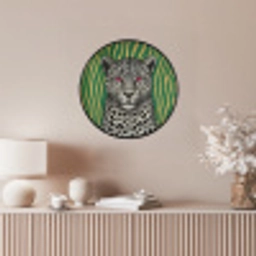 Panter - Zebrapatroon - Groen Fotolijst rond zonder passe partout klein -sfeer3