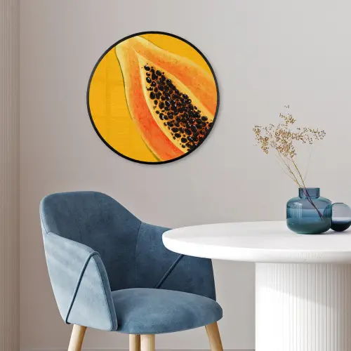 Papaja - Oranje - Topisch Fotolijst rond zonder passe partout klein -sfeer2