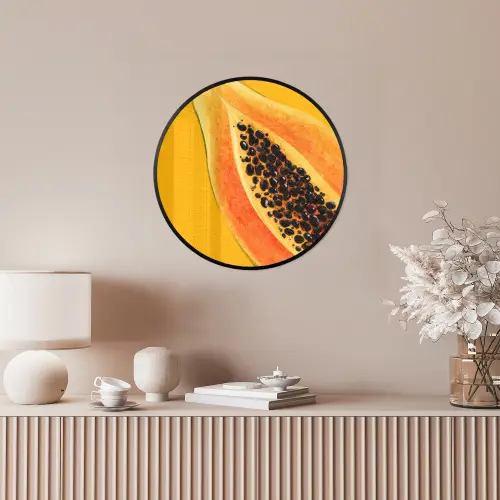 Papaja - Oranje - Topisch Fotolijst rond zonder passe partout klein -sfeer3