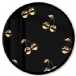 Patroon - Kersen - Goud - Chrome Fotolijst rond zonder passe partout klein -3d