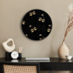 Patroon - Kersen - Goud - Chrome Fotolijst rond zonder passe partout klein -sfeer1