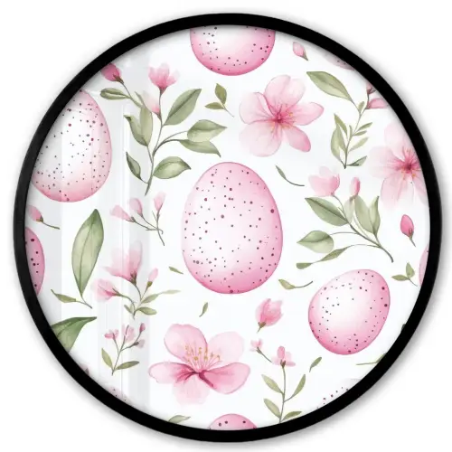 Patroon - Eieren - Roze - Pasen Fotolijst rond zonder passe partout klein -3d