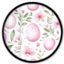 Patroon - Eieren - Roze - Pasen Fotolijst rond zonder passe partout klein -3d