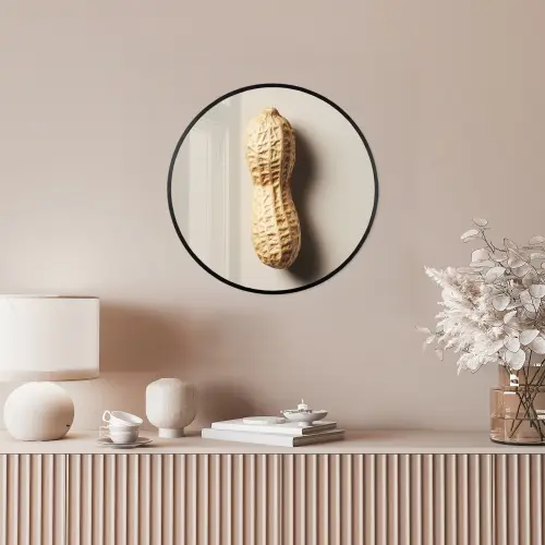 Pinda - Ruw - Beige Fotolijst rond zonder passe partout klein -sfeer3