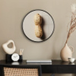 Pinda - Ruw - Beige Fotolijst rond zonder passe partout klein -sfeer1