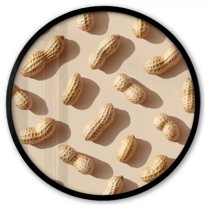 Pinda's - Patroon - Beige Fotolijst rond zonder passe partout klein -3d