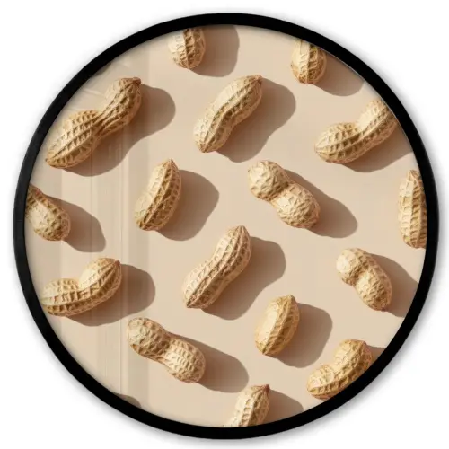 Pinda's - Patroon - Beige Fotolijst rond zonder passe partout klein -3d