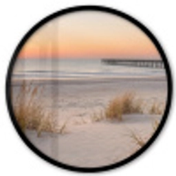 Pier - Zonsondergang - Strand Fotolijst rond zonder passe partout klein -3d