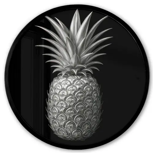 Ananas - Gedetailleerd - Bladeren Fotolijst rond zonder passe partout klein -3d