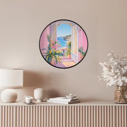 Roze - Buiten - Verf Fotolijst rond zonder passe partout klein -sfeer3