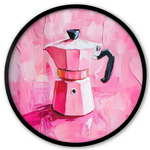 Roze - Verf - Coffee Fotolijst rond zonder passe partout klein -3d