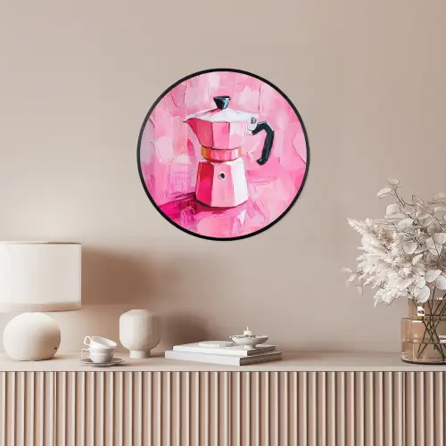 Roze - Verf - Coffee Fotolijst rond zonder passe partout klein -sfeer3