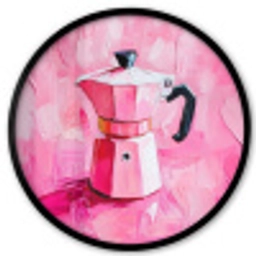 Roze - Verf - Coffee Fotolijst rond zonder passe partout klein -3d