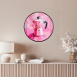 Roze - Verf - Coffee Fotolijst rond zonder passe partout klein -sfeer3