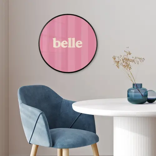 Roze - Gestreept - Belle Fotolijst rond zonder passe partout klein -sfeer2
