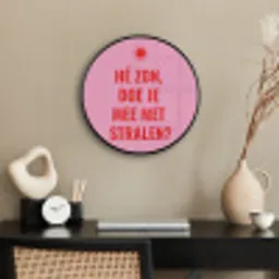 Roze - Zon - Quote Fotolijst rond zonder passe partout klein -sfeer1