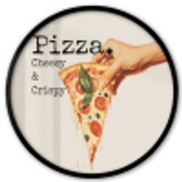 Pizza - Kaas - Pepperoni Fotolijst rond zonder passe partout klein -3d