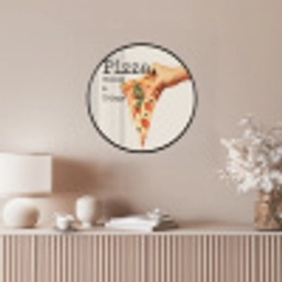 Pizza - Kaas - Pepperoni Fotolijst rond zonder passe partout klein -sfeer3