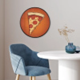 Pizza - Kaas - Rood - Pepperoni Fotolijst rond zonder passe partout klein -sfeer2