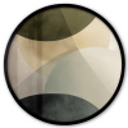 Vlakken - Abstract - Beige - Cirkels Fotolijst rond zonder passe partout klein -3d