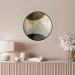 Vlakken - Abstract - Beige - Cirkels Fotolijst rond zonder passe partout klein -sfeer3
