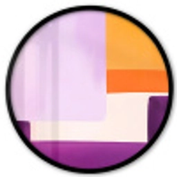 Vlakken - Abstract - Rechthoekig - Oranje Fotolijst rond zonder passe partout klein -3d