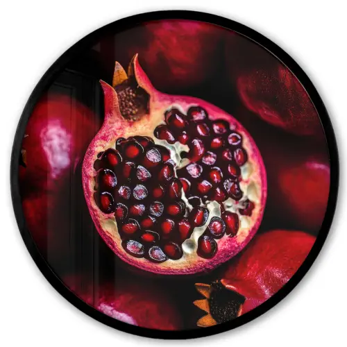 Granaatappel - Rood - Fruit Fotolijst rond zonder passe partout klein -3d