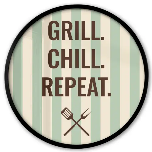 Quote - Strepen - Grill Fotolijst rond zonder passe partout klein -3d