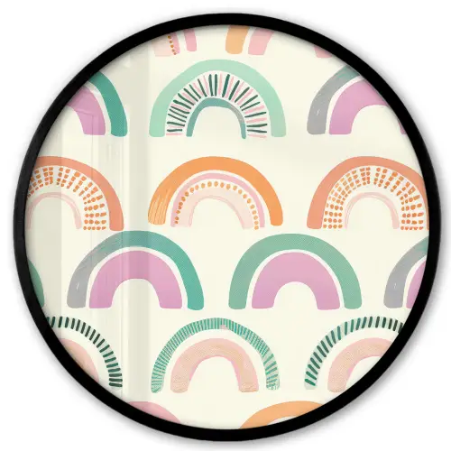 Regenboog - Pastel - Patroon Fotolijst rond zonder passe partout klein -3d