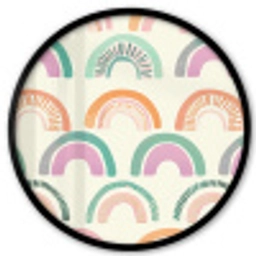 Regenboog - Pastel - Patroon Fotolijst rond zonder passe partout klein -3d