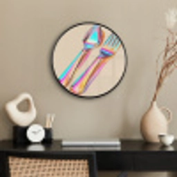 Regenboog - Lepel - Vork Fotolijst rond zonder passe partout klein -sfeer1